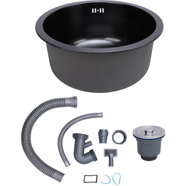 Fregadero De Cocina De Acero Inoxidable 304, Redondo, De Un Solo Seno, Para Lavar Verduras Y Frutas.-image