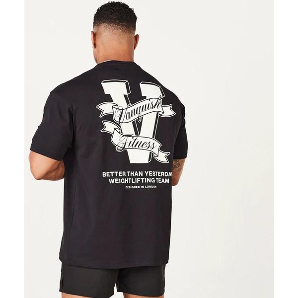 Camisetas De Hombre Gimnasio Deportes Fitness Running Entrenamiento Manga Corta AlgodóN Camiseta Oversize M Negro-image