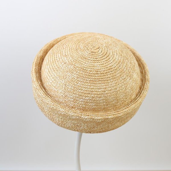 Boina Redonda 100% Paja Natural Para Mujer Tinte Negro Café Sombrero De Marinero Tejido A Mano Sombrero De Sol De Verano Para Playa Sombrero Para Fiesta Derby De Iglesia 57Cm-image