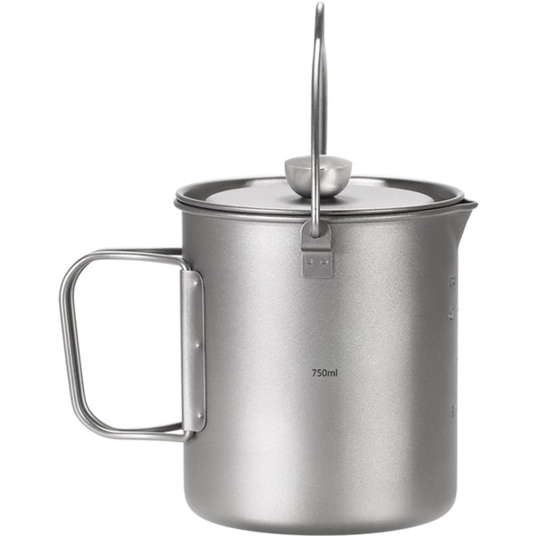 Cafetera De Prensa Francesa Lixada De Titanio De 750 Ml Con Tapa Para Acampar Al Aire Libre 750Ml Pot-image