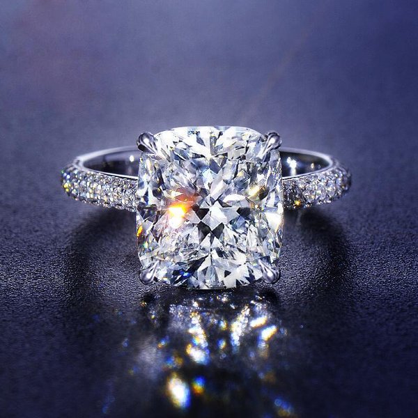 Anillo De Moissanita ImitacióN Diamante Para Mujer Anillo De Diamante De Alto Carbono Chapado En Platino Cobre Anillo De Diamante Niutou No. 10-image