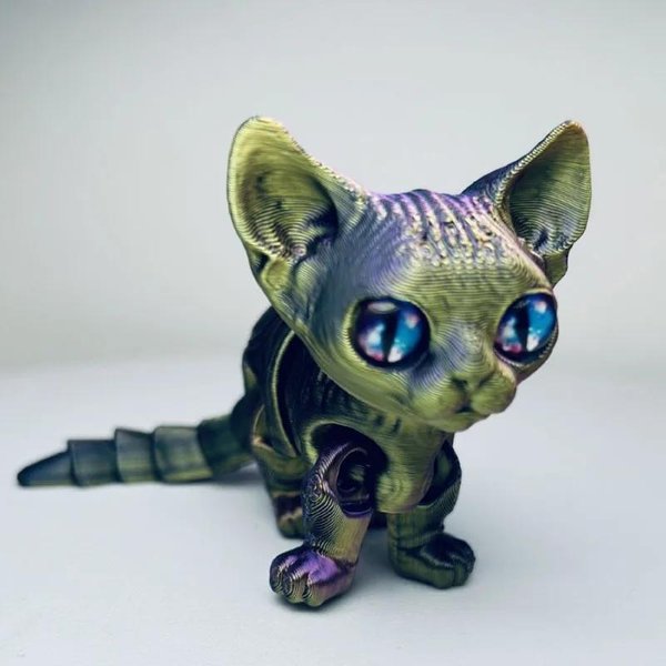Gato SiaméS Impreso En 3D Articulado Juguete Fidget Alivio Del EstréS DescompresióN Adorno De Escritorio Figura De NiñO Juguete Para Adultos NiñOs Regalo 12Cm-image