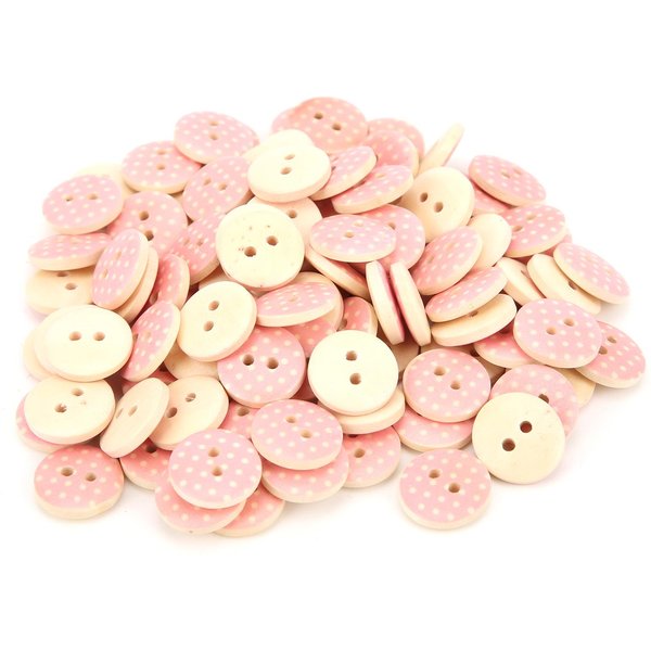 300 Piezas Botones De Madera Pintados DIY Naturales No TóXicos Botones De Manualidades Para Manualidades Tejido Ganchillo Scrapbooking Costura-image