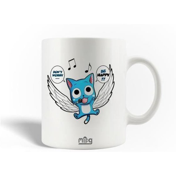 Taza De CeráMica - No Te Preocupes, Sé Feliz - 30Cl - Apto Para Lavavajillas - Blanco-image