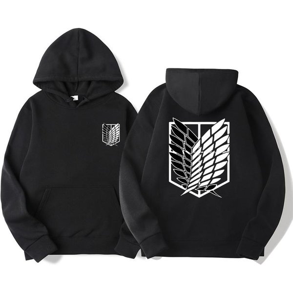 Sudadera Con Capucha De Attack On Titan Para Hombre, Sudaderas Con Capucha De Anime, Ropa De Calle Para Hombre Y Mujer, Jersey Harajuku Shingeki No Kyojin, Sudadera, Ropa 2XL Black-image