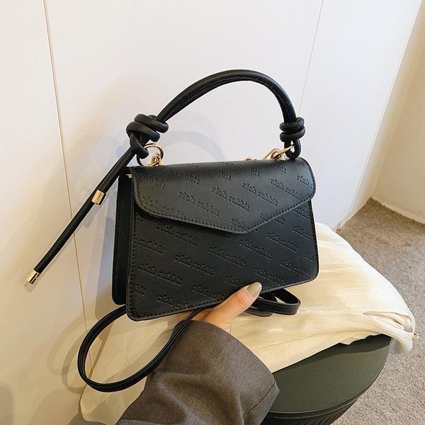Bolso Trendy De Color SóLido Simple Para Verano Nuevo Casual Temperamento Bolso PequeñO Cuadrado De Hombro Cruzado Bolso De Mujer Gray-image