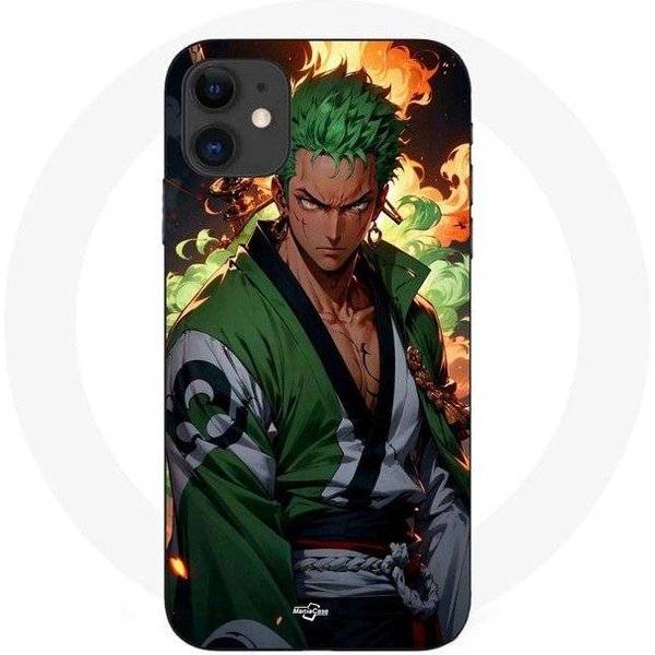 Funda De TeléFono - Maniacase - Iphone 11 - One Piece Zoro - Silicona - Flexible Negro-image