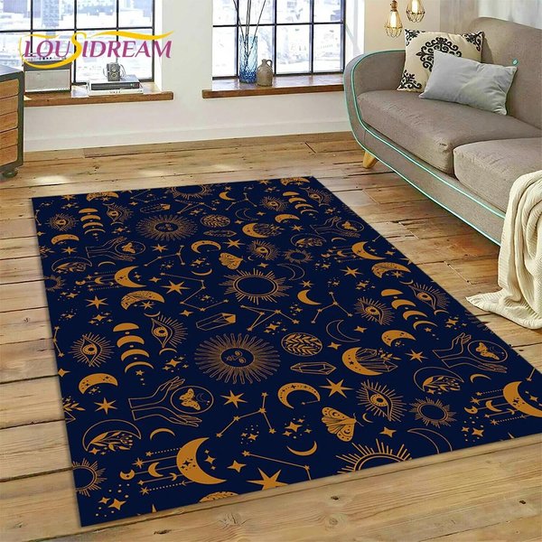 Dywanik Dywan Mandala SłOńCe KsiężYc Magia Czarownictwo Tarot Do Domu Salon Sypialnia Sofa Wycieraczka Dekor, Dywan Obszarowy AntypośLizgowa Mata PodłOgowa 40X60Cm(15X23In)-image