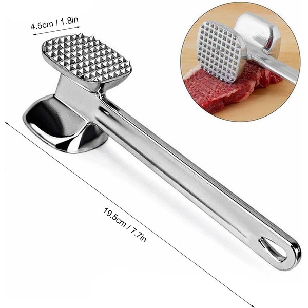 Martillo Ablandador De Carne Herramienta De Doble Cara Con Clavos Mazo Para Carne Martillo Para Carne Para Filete Pollo Pescado Martillo Para Carne Con Aluminio-image