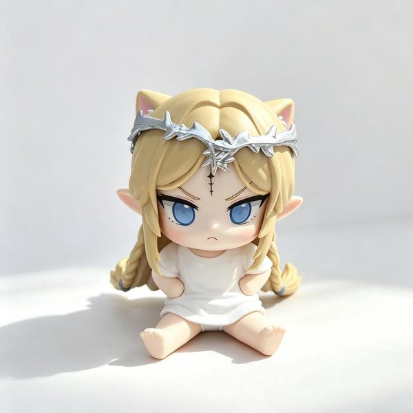 Anime Wuthering Waves Cartethyia Figurki GK Pozycja SiedząCa Uszy Kota Model Peryferyjny Ozdoba Dekoracja Biurka Statua Zabawka Prezent-image