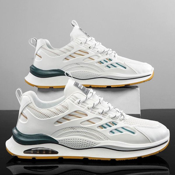 Zapatos De Hombre Para Verano Nuevos Zapatos De Malla Transpirable Para Hombre Zapatos Deportivos Casuales VersáTiles Estudiante Tendencia Nacional Zapatos Para Correr 44 White-image
