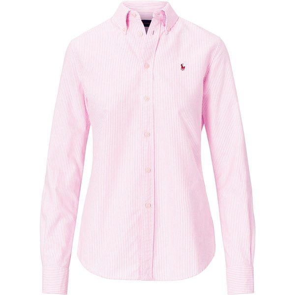 Polo Ralph Lauren Ss22 BawełNiana Koszula Damska W Paski Z DłUgim RęKawem I KołNierzykiem Zapinanym Na Guziki RóżOwa 211743355-005 M White-image
