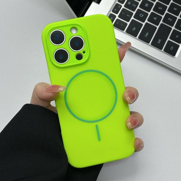 Oryginalne Etui Z PłYnnego Silikonu, MięKkie, Magnetyczne, Do Iphone 16 15 14 Plus 13 12 Pro Max, Ochrona Obiektywu, łAdowanie Bezprzewodowe, ZwykłE Etui For Iphone 15 Pro-image