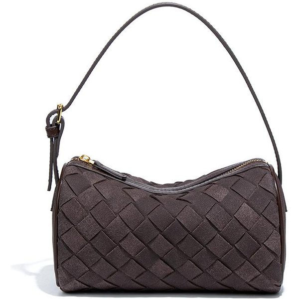 Bolso Tejido A Mano De Cuero Arenado, Bolso De Hombro Y Axila De Nicho De Lujo Ligero, VersáTil Para Llevar En La Mano, Bolso Cruzado Trendy Tipo Almohada Gray-image