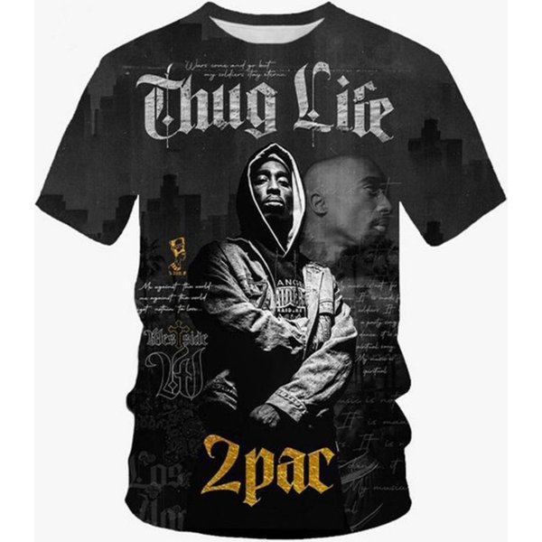 Nueva Camiseta Harajuku Hombre Moda 2Pac Camisetas GráFicas Hip Hop Camisetas Hombre Verano Tops Camisetas Hombre Ropa De DiseñAdor 2XL-image