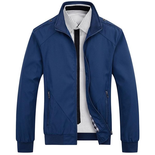 Abrigo Para Hombre, Nueva Chaqueta De OtoñO, VersióN Coreana, Tendencia, Ropa Ajustada, Color SóLido, Ropa Informal Atractiva Para Hombre 5XL Blue-image