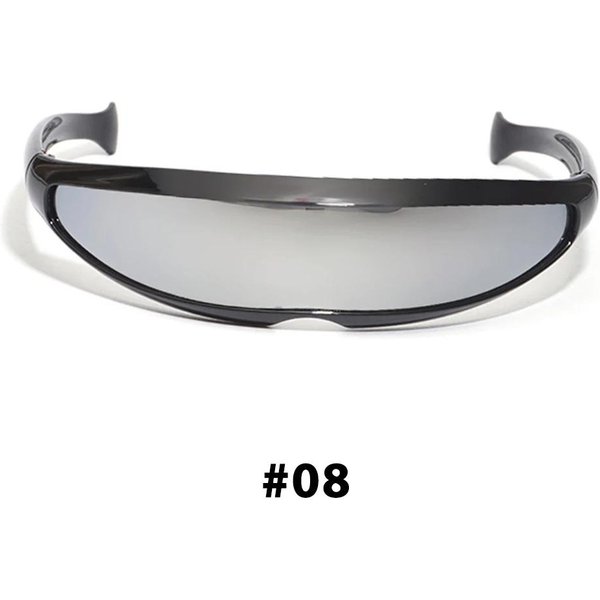 Gafas De Sol CíClope Estrechas Futuristas MáS Recientes Gafas LáSer ProteccióN UV400 Personalidad Lente Espejada Gafas De Ojo Para Disfraz Hombre Gafas De Sol As Shown In The Figu-image