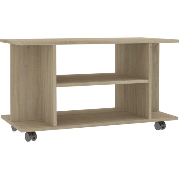 Soporte De TV Con Ruedas Acabado Roble Sonoma 80 X 40 X 45 Cm Tablero De PartíCulas-image