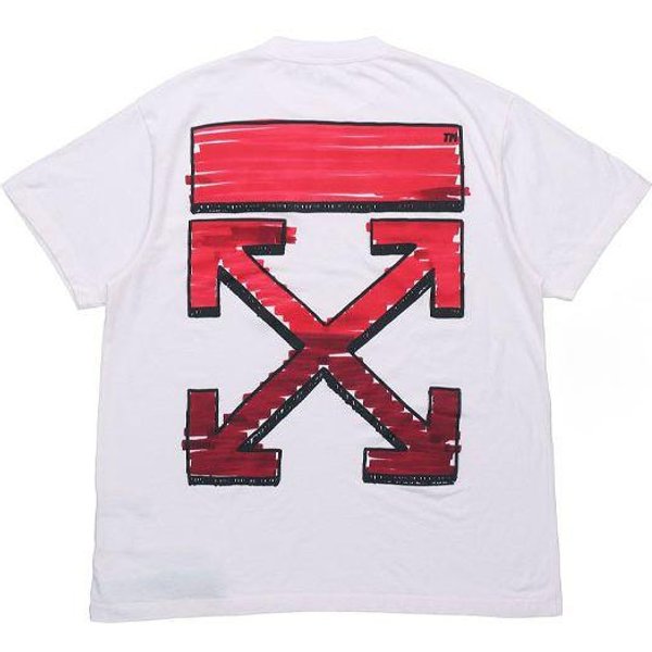 Camiseta Blanca Con Marcador Off-White Tops Para Hombre OMAA038R21JER0020125 XS-image