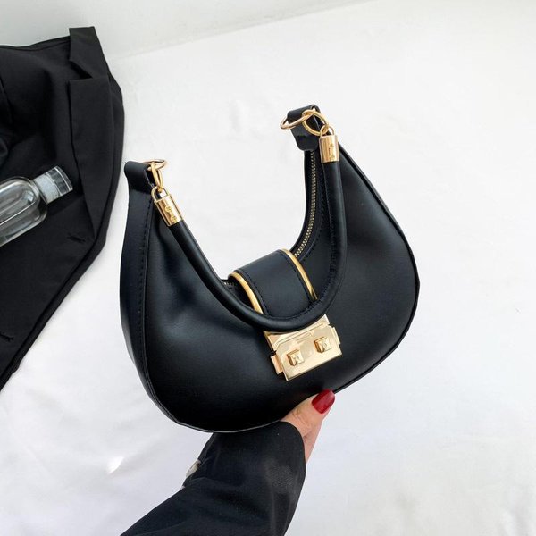 Bolso De Hombro Simple De Tendencia Para El DíA A DíA Para Mujeres Retro Axila Bolso PequeñO Para Mujeres Nuevo OtoñO Nicho Simple Bolso Media Luna-image