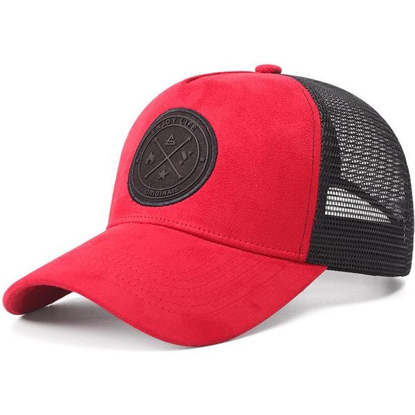 Letnia Siateczkowa Czapka Baseballowa Damska MęSka Czapka Typu Snapback Swobodna OddychająCa Ikona Litery Unisex Hip Hop Czapki Trucker Outdoor Sports Czapka Taty 54-60Cm Red-image