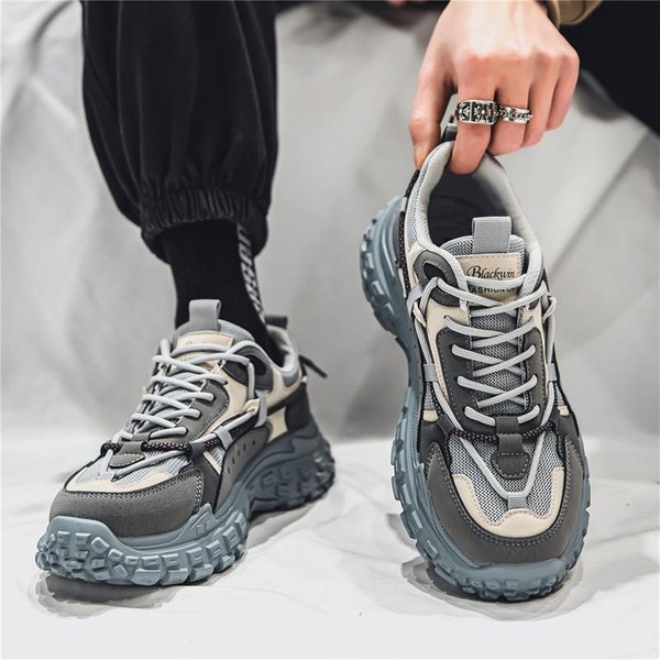 Zapatos De Hombre Para Verano Nuevos VersáTiles De Marca De Moda Zapatos De Malla De Moda Para Hombre Transpirables Para Correr Deportivos Zapatos De Papá De Suela Gruesa 44 Gray-image