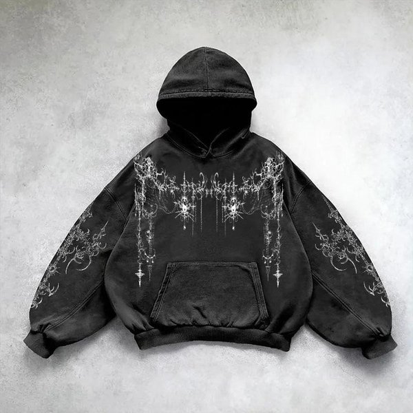 Streetrich AmerykańSka Moda Uliczna Odzież Uliczna Hip-Hop Sweter Casualowy MęSki I Damski Y2K Harajuku Retro Bluza Z Listami XXL-image