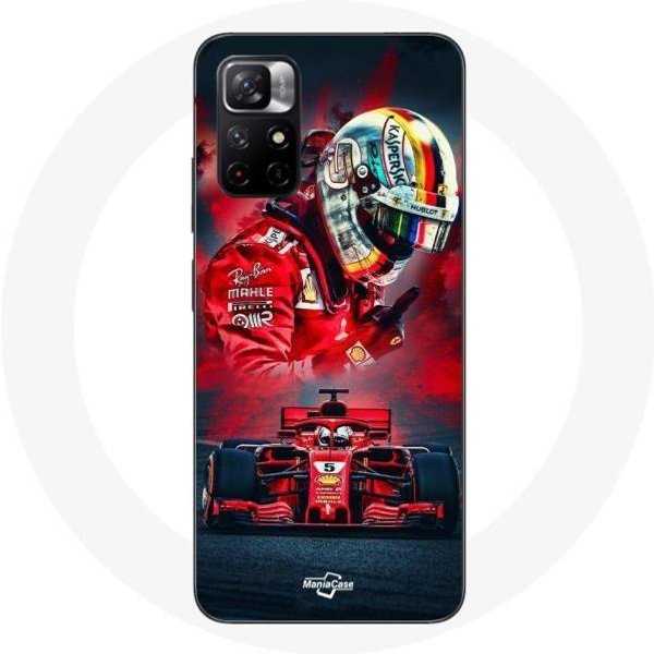 Funda - Maniacase - Redmi Note 11 5G - FóRmula 1 - Sebastian Vettel - Flexible Roja Rojo-image