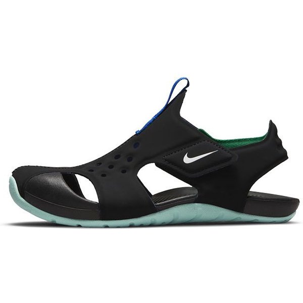 Nike Sunray Protect 2 Space Leather Modne OddychająCe SandałY DziecięCe SandałY DziecięCe Czarno-Zielone DM0972-010 35-image