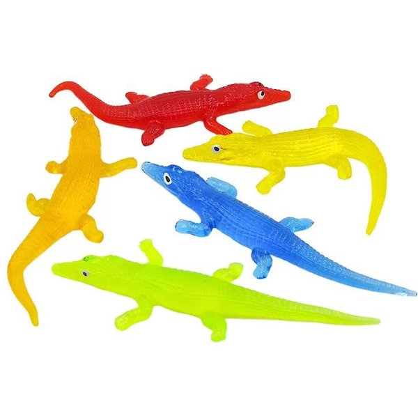Lagarto Cocodrilo Con Ojos Juguete Pegajoso Estirables Animales Juguetes NiñOs NiñOs NiñAs Cosas Raras Farsa Novedad Regalos Gadgets Divertidos Yellow-image
