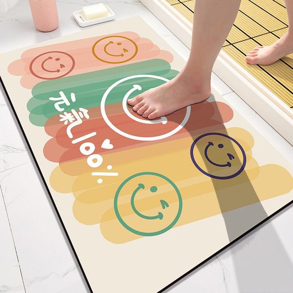 Alfombrilla Absorbente De Barro De Diatomeas Con Dibujos Animados Para BañO, Antideslizante, Para Inodoro 40*60CM-image