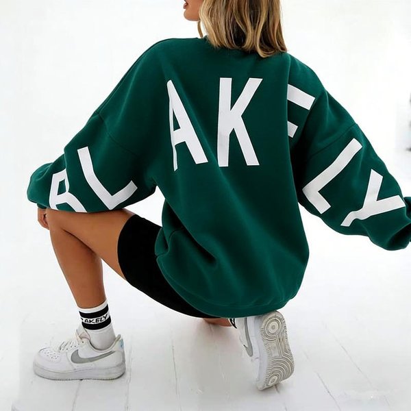 Aksamitny Sweter Damski Z OkrąGłYm Dekoltem I DłUgimi RęKawami, Cross-Border, Europejska I AmerykańSka Moda, Nadruk, DłUgość Do Ramion, Sweter Damski, Top Casualowy, Wiosna I Jesień, Wysoki Xxxl Black-image