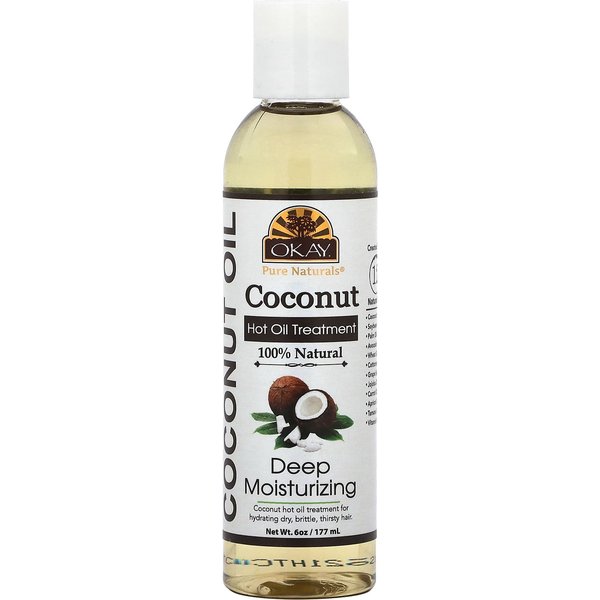 Okay Pure Naturals, Tratamiento De Aceite Caliente De Coco, HidratacióN Profunda, 6 Oz (177 Ml) White-image