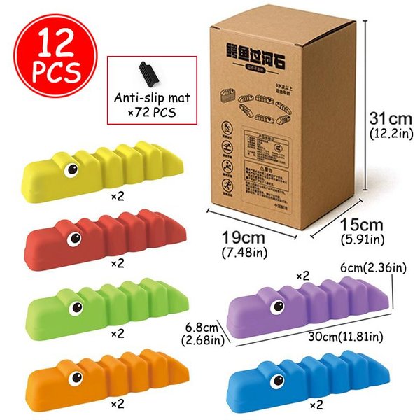 Piedras De Paso De Cocodrilo Para NiñOs Juego Sensorial Set De Entrenamiento De Equilibrio Juguetes Montessori Para NiñOs PequeñOs Interior Exterior Juego Padres-Hijos-image