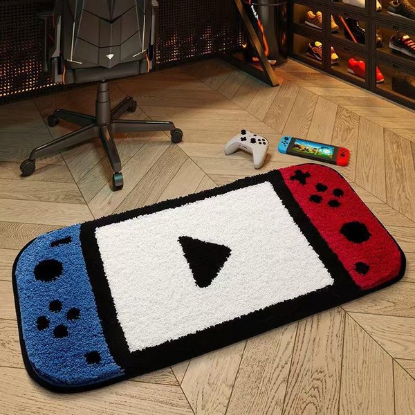 Dywanik Z Motywem Kontrolera Konsoli Do Gier, Mata PodłOgowa E-Sportowa, AntypośLizgowy Dywanik Pod Sofę Do Sypialni, Koc Przy łóżKu, Dekoracja Domu 50X80Cm 20X31Inch-image