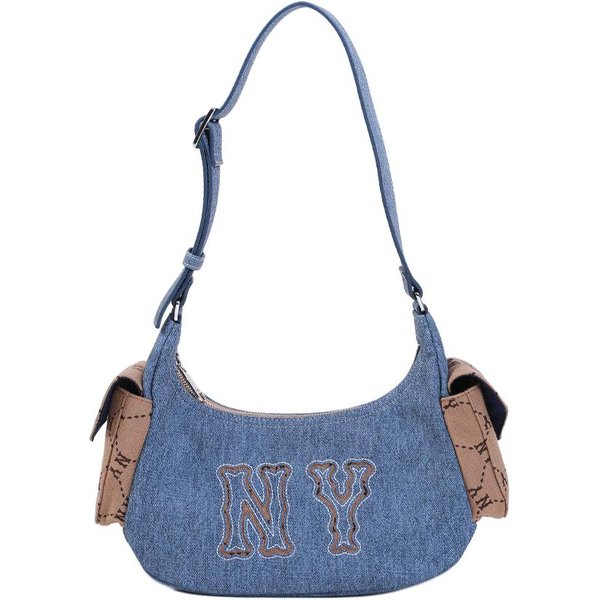 Bolso Bandolera Unisex Con Cierre De Cremallera Y Logo De Los New York Yankees De La MLB MarróN ÍNdigo 3ABQM134N-50INS Indigo & Brown Gray-image