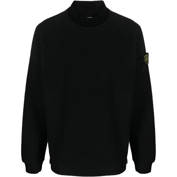 Stone Island LuźNa Bluza Z DłUgim RęKawem I OkrąGłYm Dekoltem, GłAdka, MęSka, Czarna 791560954-V0029 XXL Black-image