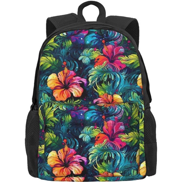 Plecak Lily Floral Unisex Nostalgia Lat 90. Plecaki Ze Wzorem Kwiatowym Poliester Fajne Plecaki Szkolne Codzienne Wysokiej JakośCi Plecak 36X32X10Cm-image