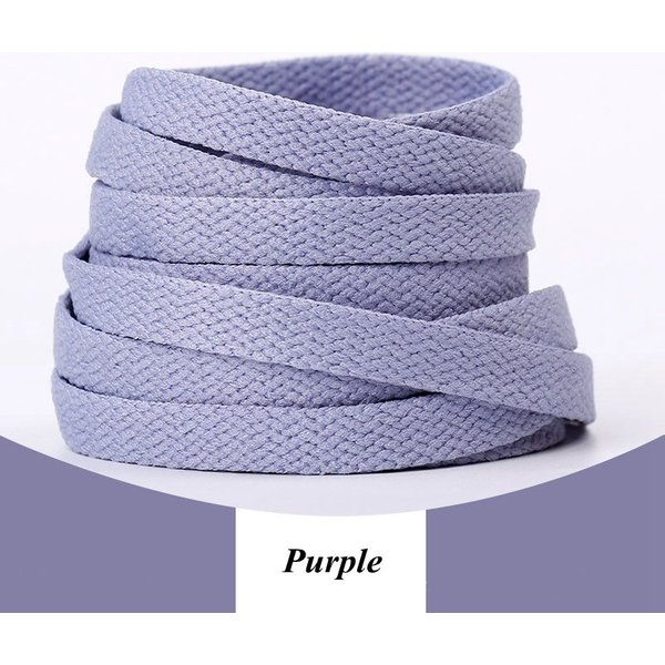 1 Para 4Kolory Trampki SznurowadłA SznurowadłA BawełNiane PłAskie SznurowadłA Do ButóW 120/140/160CM SznurowadłA Do ButóW SznurowadłA 160Cm Fioletowy-image