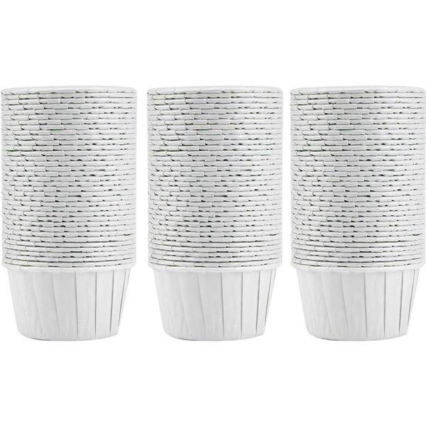 100PCS Mini Forros Para Cupcakes Papel Redondo Vasos Para Hornear Pasteles Magdalenas Estuches Fiesta En Casa Boda#1 Blanco-image