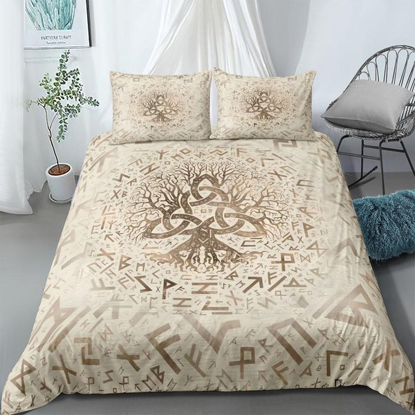 Juego De Funda NóRdica ÁRbol De La Vida Celta Yggdrasil Reino Unido Individual Doble Queen Ee.Uu. Twin Full King Size Entre Juego De Ropa De Cama 180X210Cm-image