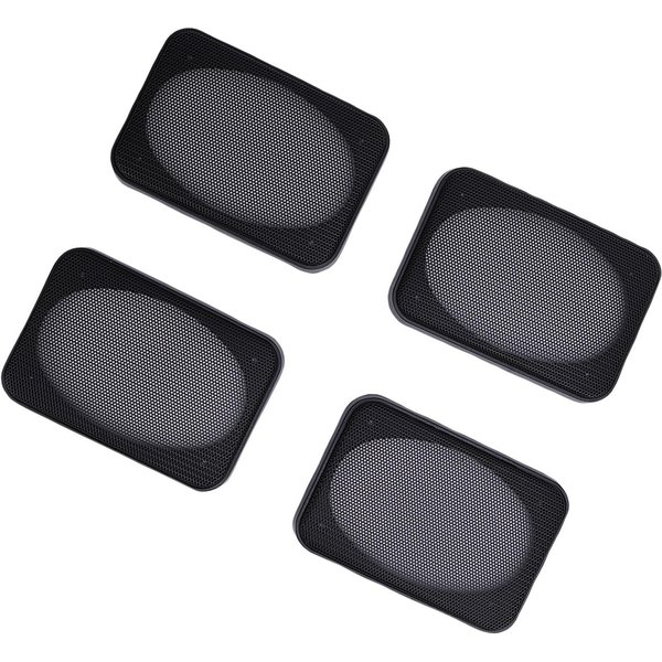 4 Piezas Cubiertas De Rejilla Para Altavoz Rectangular Malla MetáLica Protector Guardia DecoracióN Subwoofer Altavoz De Coche-image