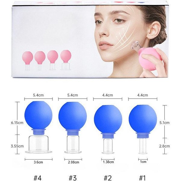 Copas De Masaje Corporal VacíO Ventosas Faciales De Vidrio Lifting De La Piel Facial Herramienta De Masaje Corporal-image
