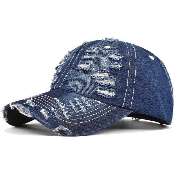 Gorra De BéIsbol Desgastada Rota Estilo Rasgado Destruido Gorra De Papá Streetwear Urbana Unisex Ajustable Gorra De AlgodóN Lavado Para Hombres Mujeres Adjustable-image