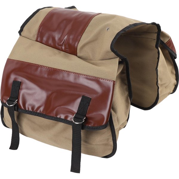 Alforjas Para Motocicleta Bolsa De Equipaje De Viaje Lona Impermeabilizante Cuero PU Bolsa Para Asiento Trasero De Bicicleta Para MarróN-image