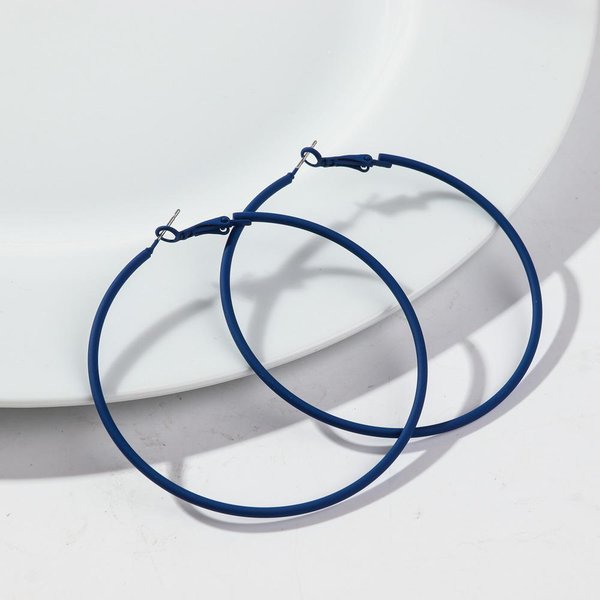 Pendientes De Aro Redondos Grandes De NeóN Coloridos Estilo Retro CíRculo Grande Exagerado Pendiente De Metal Huggies Para Mujeres NiñAs JoyeríA De Fiesta Regalos Gray-image