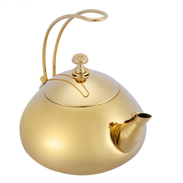 Tetera CláSica De Acero Inoxidable De 1.5L Hervidor Para Cocina De InduccióN Calentamiento RáPido De Agua Olla Para Hervir (Oro)-image