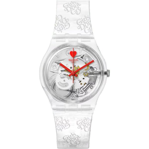 Reloj Swatch Con Movimiento De Cuarzo Resistente Al Agua 30M Esfera Hueca De 34 Mm Caja De Material De Origen BiolóGico Correa De Silicona Relojes Unisex SO28Z129 Skeleton Dial White-image