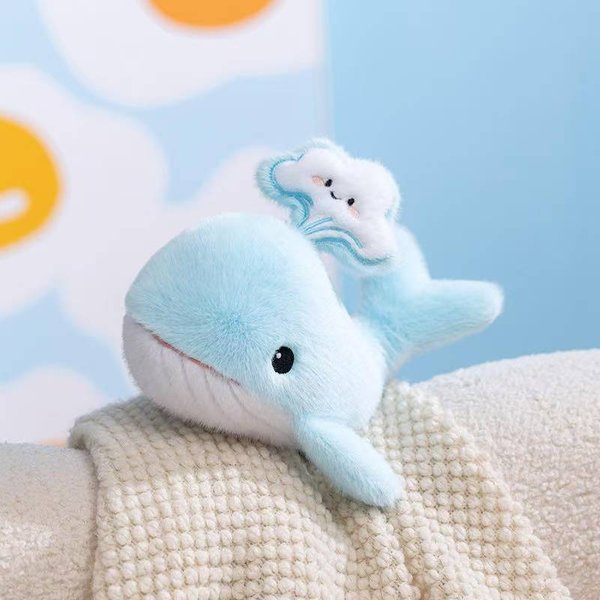 ÚLtimo Animal Marino Ballena Azul Ballena Avistada MuñEco De Ballena Kawaii Peluche Relleno Juguete MuñEco Dibujos Animados Anime Festival Regalo Divertido Navidad 25Cm-image