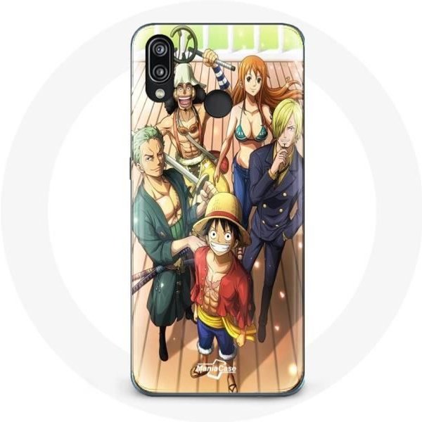 Funda Para Huawei P20 Lite - One Piece - Luffy - Flexible - Manga Anime - Blanca-image